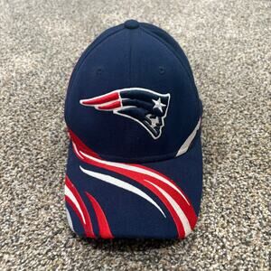 New England Patriots Baseball Hat Navy Red White Swirl Shark NFL Reebok OSFA